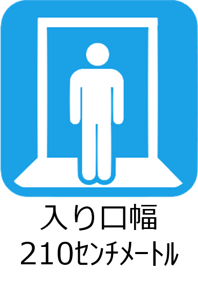 入り口幅210センチメートル