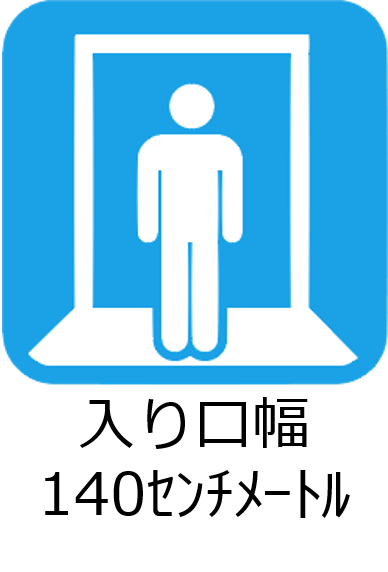 入り口幅140センチメートル