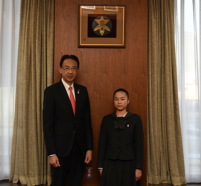 牧姫奈さんと濱田市長