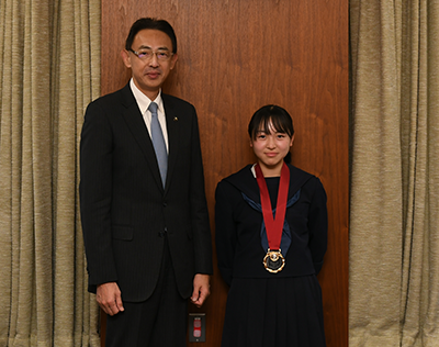 増田来瞳さんと濱田市長