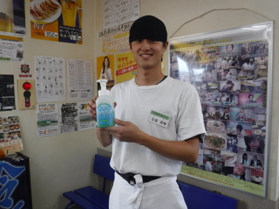 店ででた廃油を石鹸にしてお店で使用しています。の画像