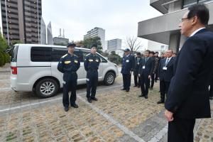 派遣職員出発式の様子