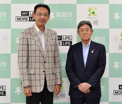 間島社長と濱田市長