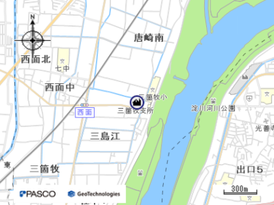 三箇牧公民館地図