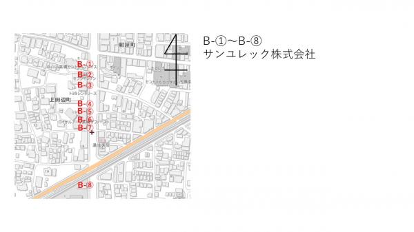 けやき大通りのマンホール広告の位置図です。