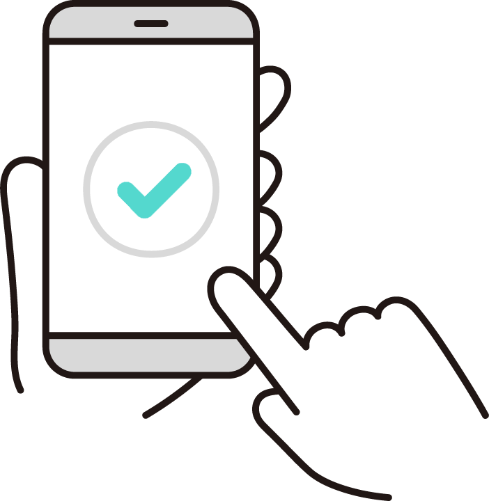 スマホで手続きする様子