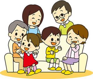 3世代家族のイラスト