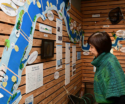 展示を見る来館者