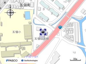 五領公民館の地図
