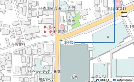 天神の馬場周辺 マンホール広告位置図