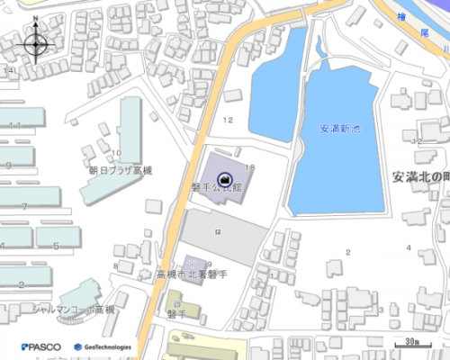 磐手公民館の地図