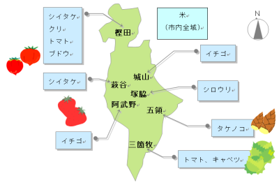 高槻市の主な農産物の画像