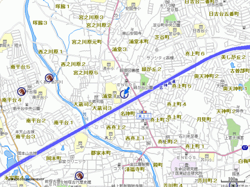 高槻市交通部緑が丘営業所の位置図