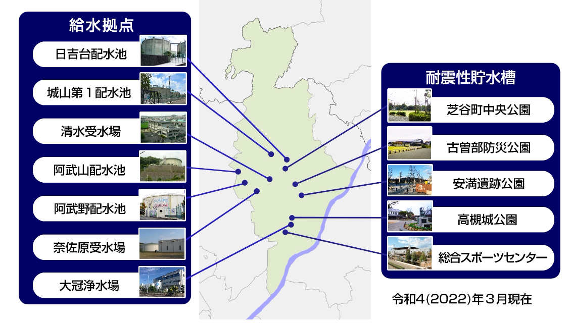 地図高槻市給水拠点一覧