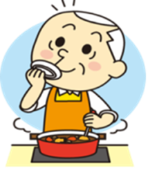 料理をしている男性のイラスト