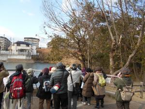 中の池周辺での野鳥観察の様子